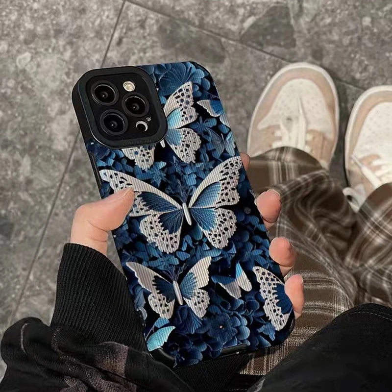 Blue Butterfly Silicon Case