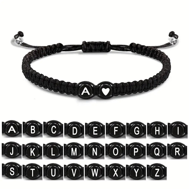 Adjustable A-Z Name Braided Bracelet