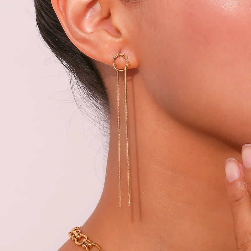 Long Tassel Drop Earrings